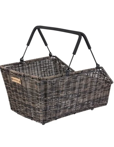 Fietmand Basil Cento Rattan Look met MIK bevestiging 22 liter 41 x 25 x 12 cm - bruin