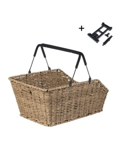 Rieten fietsmand Cento Rattan Look MIK 40 x 25 x 12 cm - seagrass