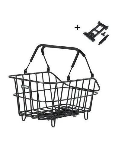 Fietsmand Basil Cento Alu met MIK bevestiging 14 liter 39 x 24 x 15 - zwart