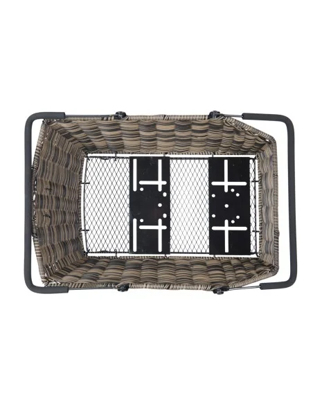 Fietsmand Basil Cento Rattan look Multi System 41 x 25 x 12 cm - bruin
