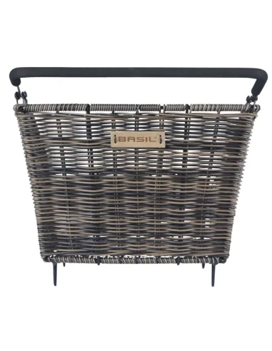 Fietsmand Basil Cento Rattan look Multi System 41 x 25 x 12 cm - bruin