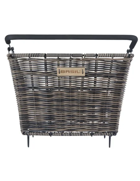 Fietsmand Basil Cento Rattan look Multi System 41 x 25 x 12 cm - bruin