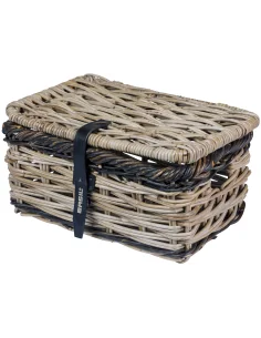 Fietsmand Basil Dijon S met deksel 27 x 39 x 21 cm - grijs zwart
