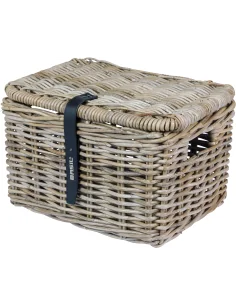 Fietsmand Basil Dax S met deksel 27 x 37 x 24 cm - grijs