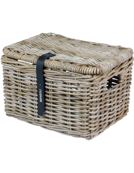 Fietsmand Basil Dax L met deksel 36 x 48 x 30 cm - grijs