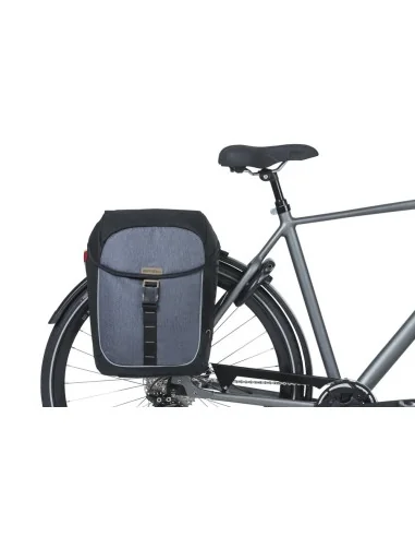 Dubbele fietstas Basil Miles MIK 34 liter 13 x 26 x 35 cm - zwart/grijs