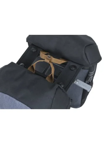 Dubbele fietstas Basil Miles MIK 34 liter 13 x 26 x 35 cm - zwart/grijs