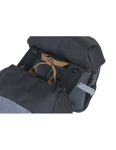Dubbele fietstas Basil Miles MIK 34 liter 13 x 26 x 35 cm - zwart/grijs