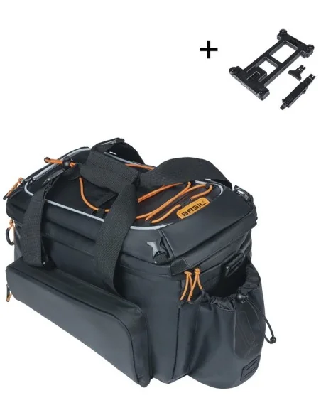 Bagagedragertas Basil Miles Tarpaulin XL Pro MIK 9-36 liter 33 x 19 x 18 cm - zwart/oranje