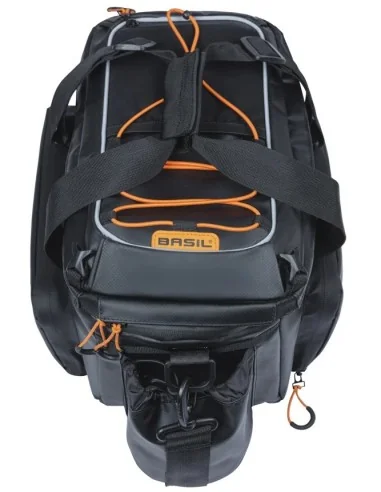 Bagagedragertas Basil Miles Tarpaulin XL Pro MIK 9-36 liter 33 x 19 x 18 cm - zwart/oranje