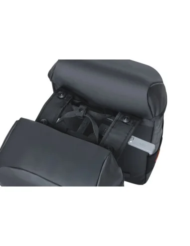 Dubbele Fietstas Basil Miles Tarpaulin MIK 34 liter 13 x 25 x 37 cm - zwart/oranje