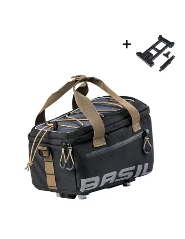 Bagagedragertas Basil Miles MIK 7 liter 29 x 18 x 17 cm - zwart/grijs