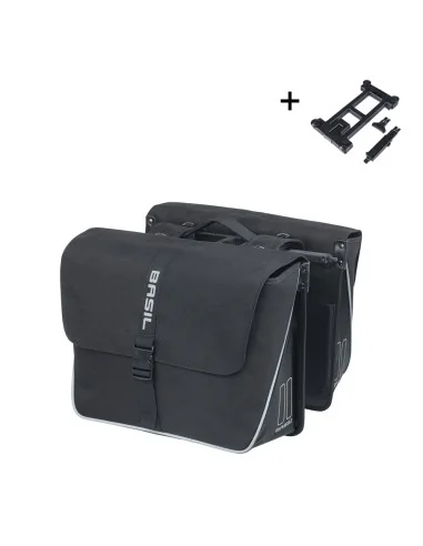 Dubble fietstas Basil Forte MIK 35 liter 15 x 38 x 30 cm - zwart