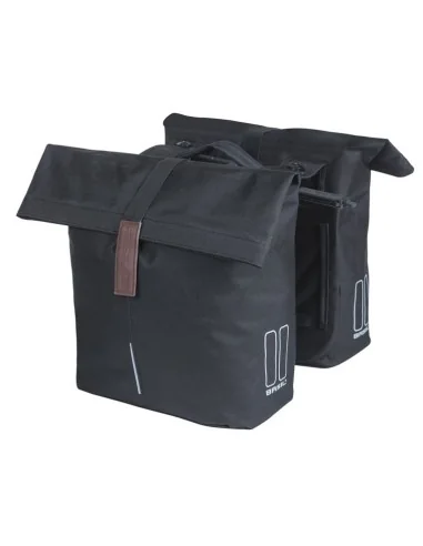 Dubbele fietstas Basil City MIK 28-32 liter - zwart