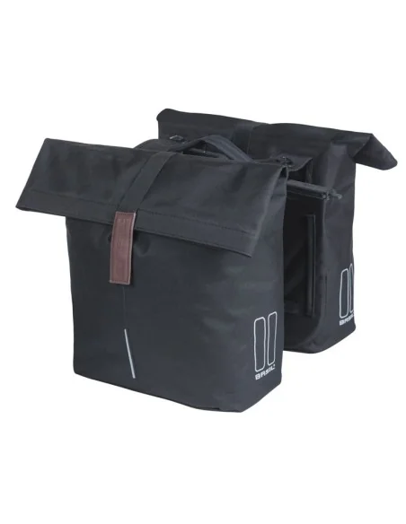 Dubbele fietstas Basil City MIK 28-32 liter - zwart