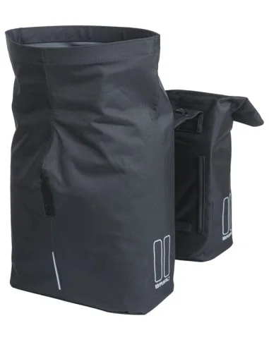 Dubbele fietstas Basil City MIK 28-32 liter - zwart