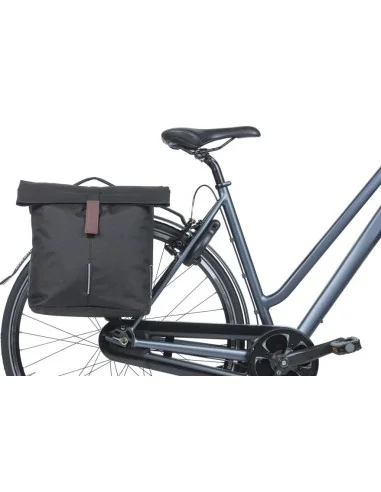 Dubbele fietstas Basil City MIK 28-32 liter - zwart