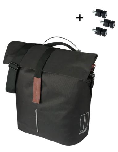 Fietsshopper Basil City MIK Studs14 liter 11 x 29 x 36cm - zwart