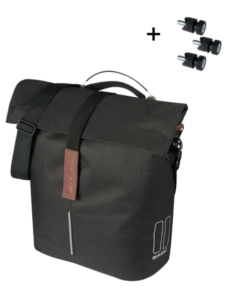 Fietsshopper Basil City MIK Studs14 liter 11 x 29 x 36cm - zwart