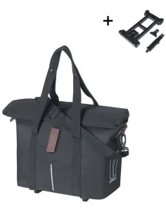 Fietshandtas Basil City MIK 8 - 11 liter 19 x 30 x 26 cm - zwart