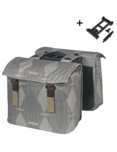 Dubbele Fietstas Basil Elegance MIK 40 - 49 liter - Chateau Taupe