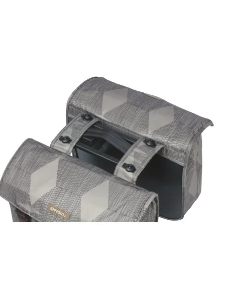 Dubbele Fietstas Basil Elegance MIK 40 - 49 liter - Chateau Taupe