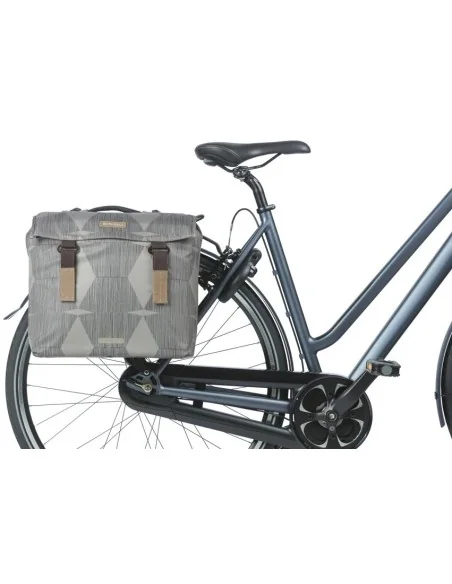 Dubbele Fietstas Basil Elegance MIK 40 - 49 liter - Chateau Taupe