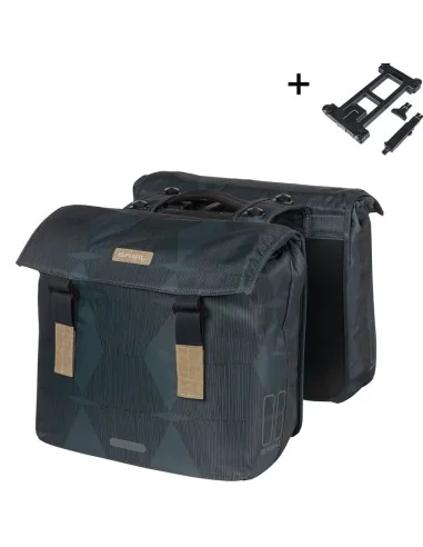 Dubbele fietstas Basil Elegance MIK 40-49 liter - estate blauw