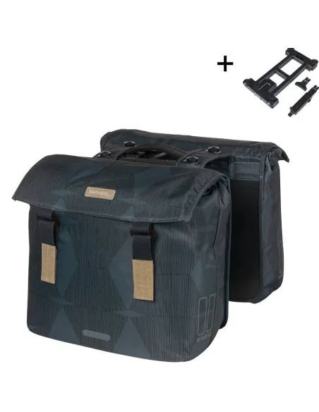 Dubbele fietstas Basil Elegance MIK 40-49 liter - estate blauw