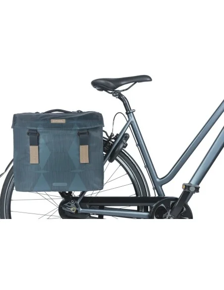 Dubbele fietstas Basil Elegance MIK 40-49 liter - estate blauw
