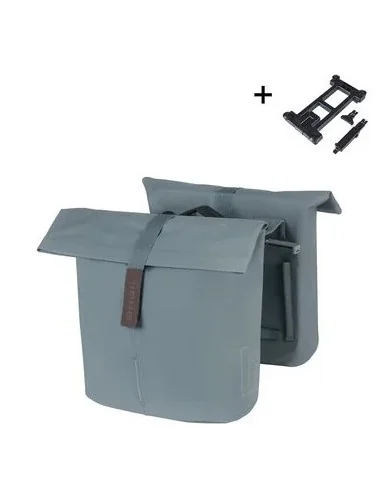 Dubbele fietstas Basil City MIK 28-32 liter - graphite blue