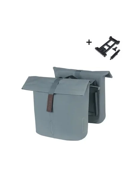 Dubbele fietstas Basil City MIK 28-32 liter - graphite blue