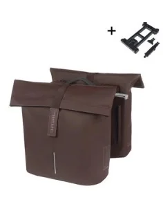 Dubbele fietstas Basil City MIK 28-32 liter - roasted brown