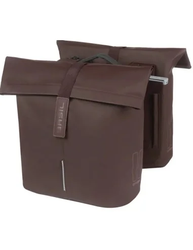 Dubbele fietstas Basil City MIK 28-32 liter - roasted brown