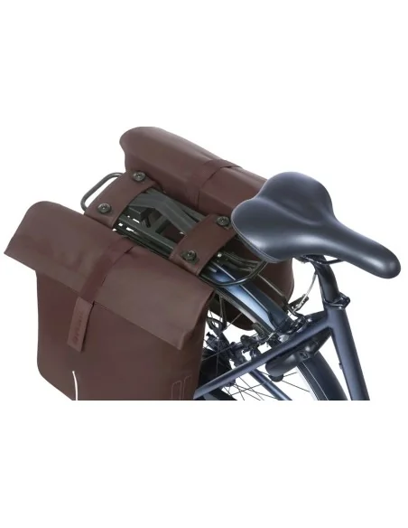 Dubbele fietstas Basil City MIK 28-32 liter - roasted brown