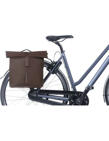 Dubbele fietstas Basil City MIK 28-32 liter - roasted brown