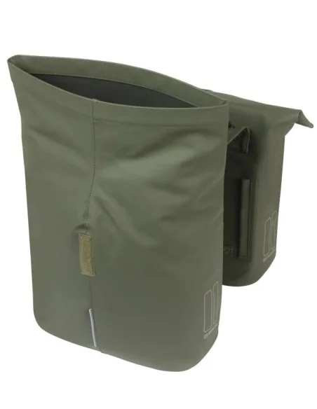 Dubbele Fietstas Basil City MIK 28 - 32 liter - Moss Green