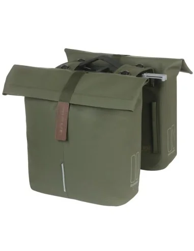 Dubbele Fietstas Basil City MIK 28 - 32 liter - Moss Green