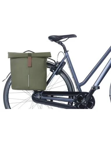 Dubbele Fietstas Basil City MIK 28 - 32 liter - Moss Green