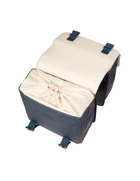 Dubbele fietstas Basil Flair 35 liter - navy