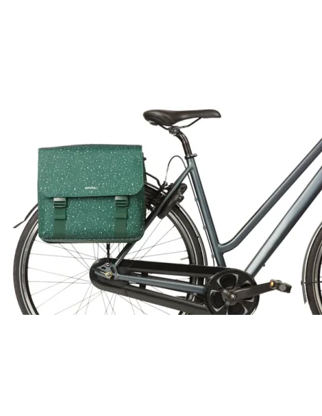 Dubbele fietstas Basil Flair 35 liter - groen