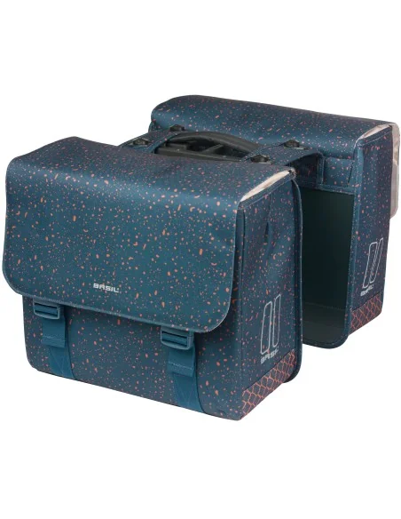 Dubbele fietstas Basil Flair MIK 35 liter 15 x 35 x 31 cm (2x) - Navy