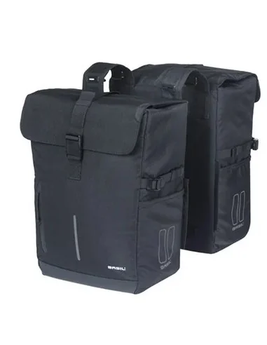 Dubbele fietsas Basil Move 30 liter 16 x 27 x 38 cm - zwart