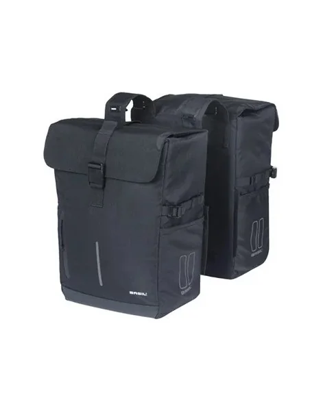 Dubbele fietsas Basil Move 30 liter 16 x 27 x 38 cm - zwart