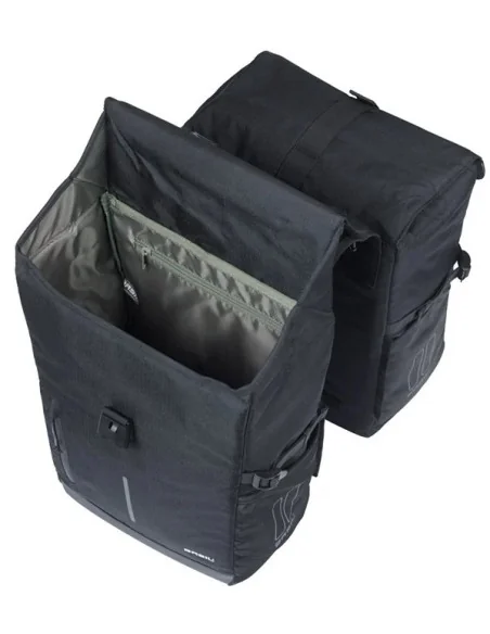 Dubbele fietsas Basil Move 30 liter 16 x 27 x 38 cm - zwart