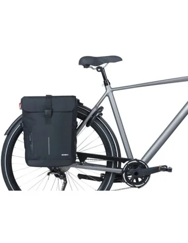 Dubbele fietsas Basil Move 30 liter 16 x 27 x 38 cm - zwart