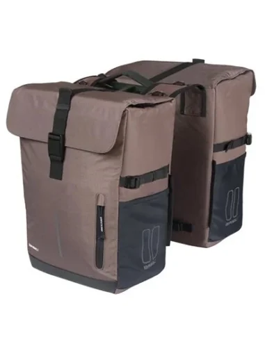Dubbele fietsas Basil Move 30 liter 16 x 27 x 38 cm - bruin