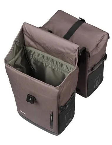 Dubbele fietsas Basil Move 30 liter 16 x 27 x 38 cm - bruin