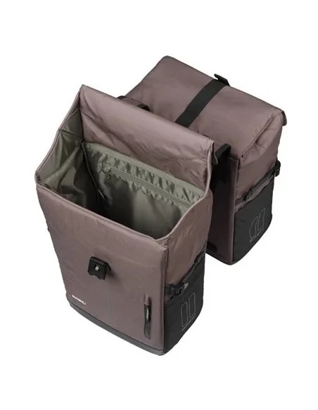 Dubbele fietsas Basil Move 30 liter 16 x 27 x 38 cm - bruin