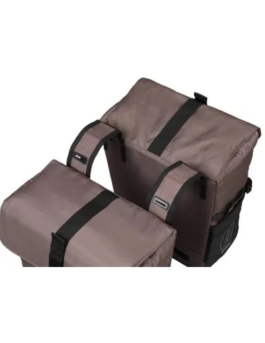 Dubbele fietsas Basil Move 30 liter 16 x 27 x 38 cm - bruin